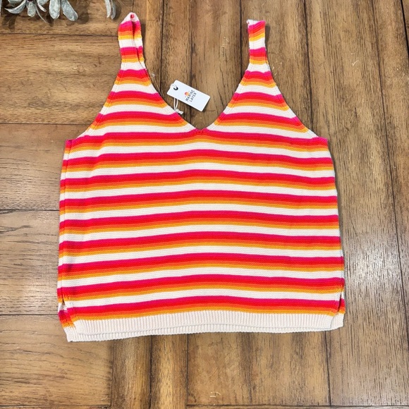 MARINE LAYER Finley Striped Tank Top, Large, Sunset Stripe, Summer Beach Comfy - Picture 7 of 8